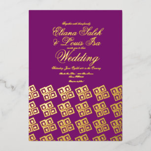 Invitation En Aluminium Mariage violet Ankara africain moderne pressé