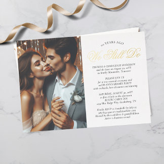 Invitation En Aluminium Mariage Vow Renouvellement Anniversaire Fête Photo