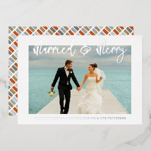 Invitation En Aluminium Mariés & Joyeux Mariage M. & Mme Premier Noël