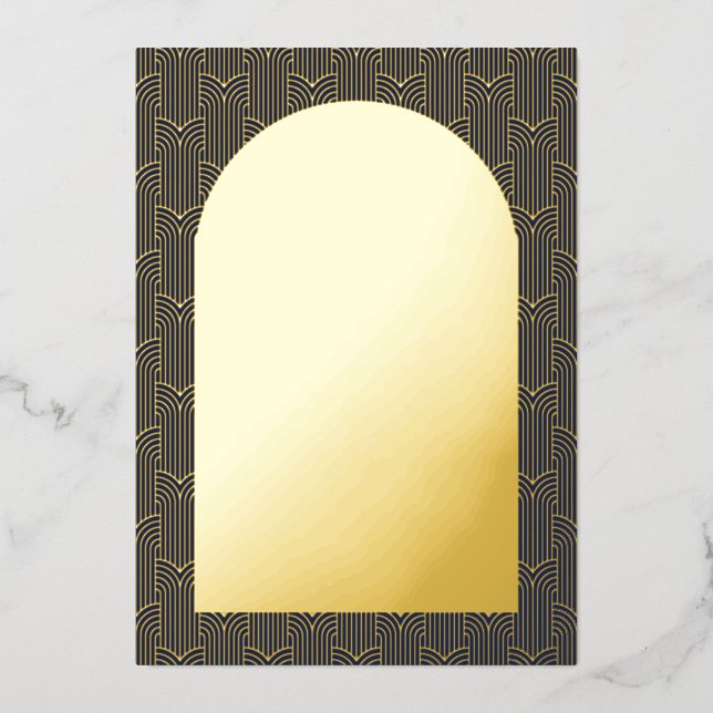 Invitation En Aluminium Marine Enregistrer La Date Gold Foil Card (Recto)