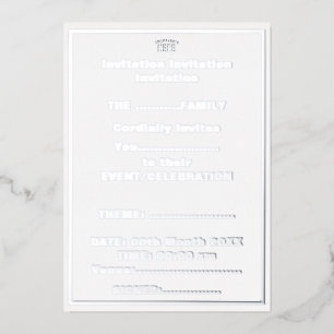 INVITATION EN ALUMINIUM MARQUE BLANCHE VERIFIEE PERSONNALISABLE MODERNE ET