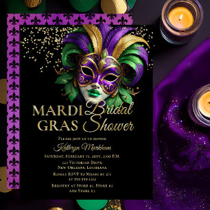 Invitation En Aluminium Masque de Bal Masqué Mardi Gras Enterrement de Vie
