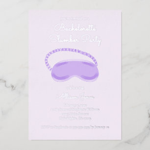 Invitation En Aluminium Masque de sommeil violet pour enterrement de vie d