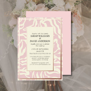 Invitation En Aluminium Matisse Wavy Soft Rose Mariage or