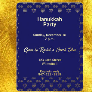 Invitation En Aluminium Ménorah de Hanoucca toupie dreidel
