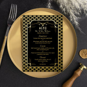 Invitation En Aluminium Menu de mariage Art Déco Gatsby des années 1920
