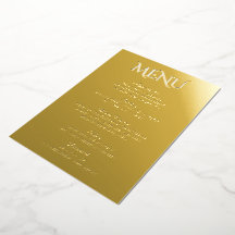 Menu de mariage élégant minimaliste avec feuille d