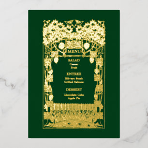 Invitation En Aluminium Menu vintage Art Nouveau Mariage
