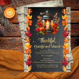Invitation En Aluminium Merci Grateful and Blesseful Thanksgiving Dîner