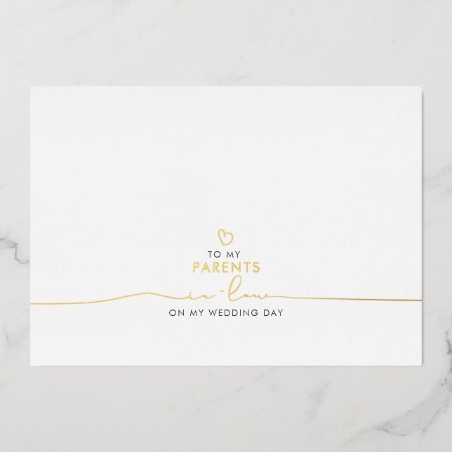 Invitation En Aluminium Message Mariage à mes parents (Recto)
