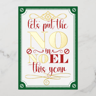 Invitation En Aluminium Mettez le NO dans Noel