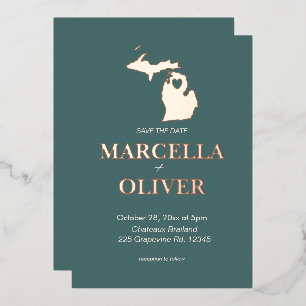Invitation En Aluminium Michigan State Enregistrer La Date Destination Mar