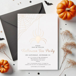 Invitation En Aluminium Mignonne araignée Halloween thé rose gold