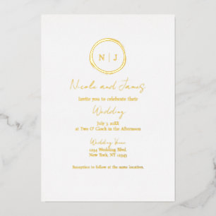 Invitation En Aluminium Mini Mariage doré blanc moderne Glam