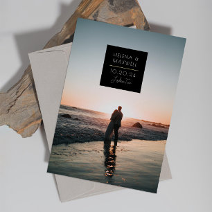 Invitation En Aluminium Minimal Deco Photo Faire part de date or