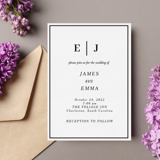 Invitation En Aluminium Minimal et chic | Mariage moderne (Créateur téléchargé)