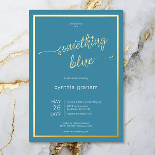 Invitation En Aluminium Minimal quelque chose de bleu avant de faire Fête 