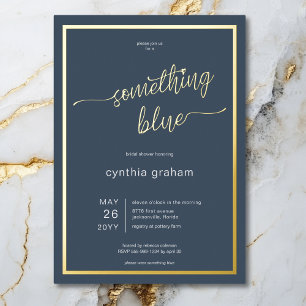 Invitation En Aluminium Minimal Quelque Chose de Bleu Avant de Faire la Ba