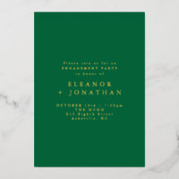 Minimaliste Green Elegant Engagement Party Gold