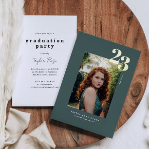 Invitation En Aluminium Minimaliste moderne 2023 Diplôme photo