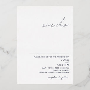 Invitation En Aluminium Minimaliste moderne   Argent Nous faisons Mariage 