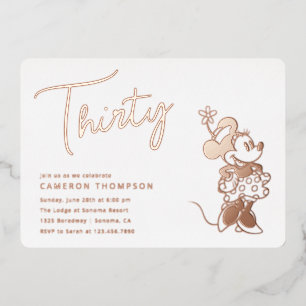 Invitation En Aluminium Minnie Mouse 30e anniversaire