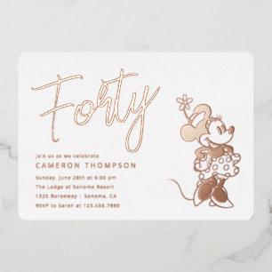 Invitation En Aluminium Minnie Mouse 40e anniversaire