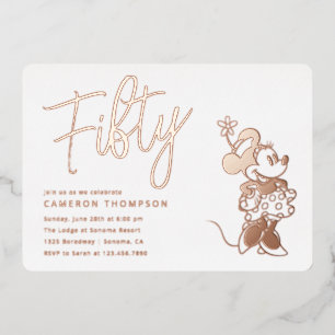 Invitation En Aluminium Minnie Mouse 50e anniversaire