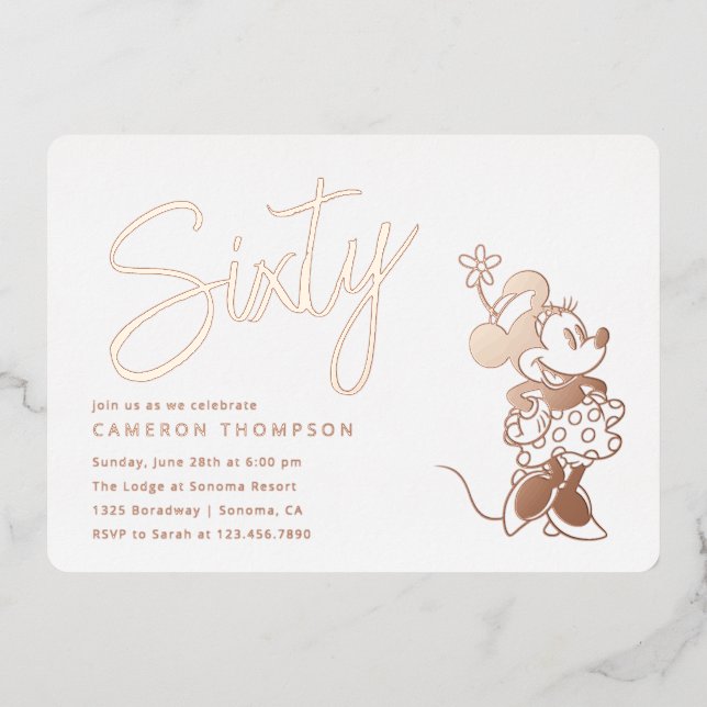 Invitation En Aluminium Minnie Mouse 60e anniversaire (Recto)