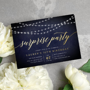 Invitation En Aluminium Minuit Garland Surprise Party