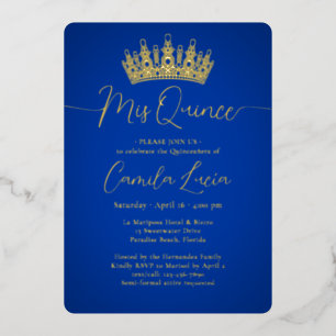 Invitation En Aluminium Mis Quince 3 Photo Collage Quinceañera Royal Blue