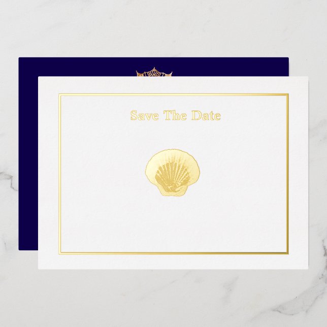 Invitation En Aluminium Miss America Style Pageant Crown Shell Foil Invit (Recto/Verso)