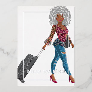 Invitation En Aluminium Mlle à Mme Travel Bachelorette Denim Jeans