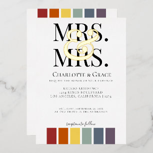 Invitation En Aluminium Mme et Mme Rainbow Gay Mariage élégant