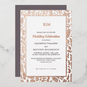Invitation En Aluminium Mocha foncé   Rose Gold Luxury Mariage