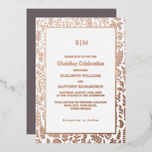 Invitation En Aluminium Mocha foncé   Rose Gold Luxury Mariage Real
