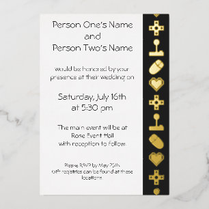 Invitation En Aluminium Mode multijoueur dans l'invitation Black Foil