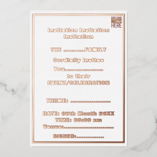 INVITATION EN ALUMINIUM MODÈLE DE TEXTE D'IMAGE BLANCHE SIMPLE MODERNE