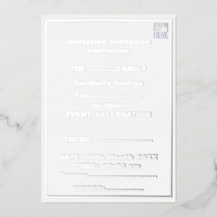 INVITATION EN ALUMINIUM MODÈLE DE TEXTE D'IMAGE BLANCHE SIMPLE MODERNE