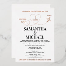 Modern Destination Wedding Airplane Heart