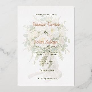 Invitation En Aluminium Modern Elegant Rose 