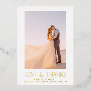Invitation En Aluminium Modern Love & Thanks 2 Mariage photo Merci