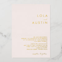 Modern Minimal Gold Blush Traditional Wedding Real