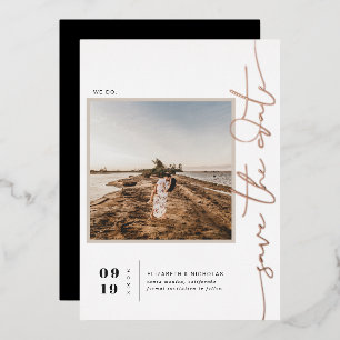Invitation En Aluminium Moderne Boho Désert   Enregistrer la date de la ph