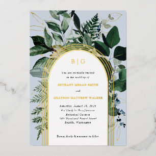 Invitation En Aluminium Moderne Botanique élégant mariage de jardin