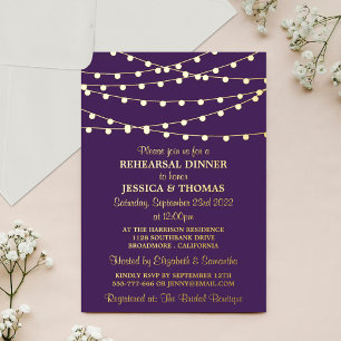 Invitation En Aluminium Moderne Chaîne Lumières Mariage Dîner de répétitio