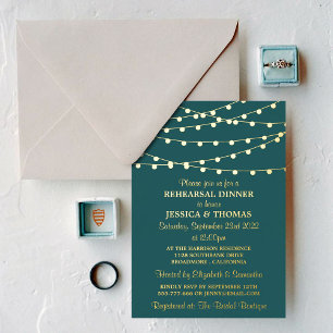 Invitation En Aluminium Moderne Chaîne Lumières Mariage Dîner de répétitio