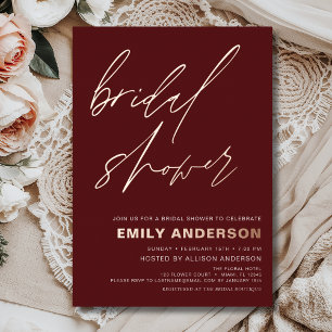 Invitation En Aluminium Moderne Chic Mariage Bourgeon Doré Rose