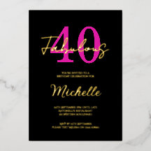 Moderne fête d'anniversaire 40 ans et fabuleuse