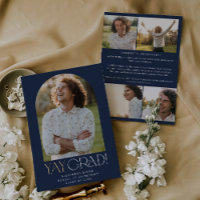 Moderne Fete Foil Marine Yay Grad Photo Graduation